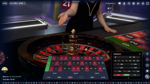 Live roulette table